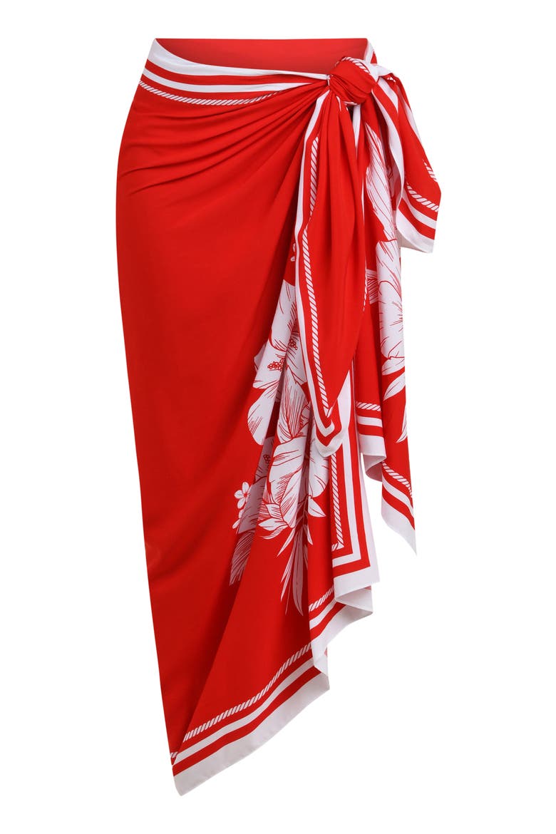Mariner Cover-Up Pareo, Alternate, color, RUBY