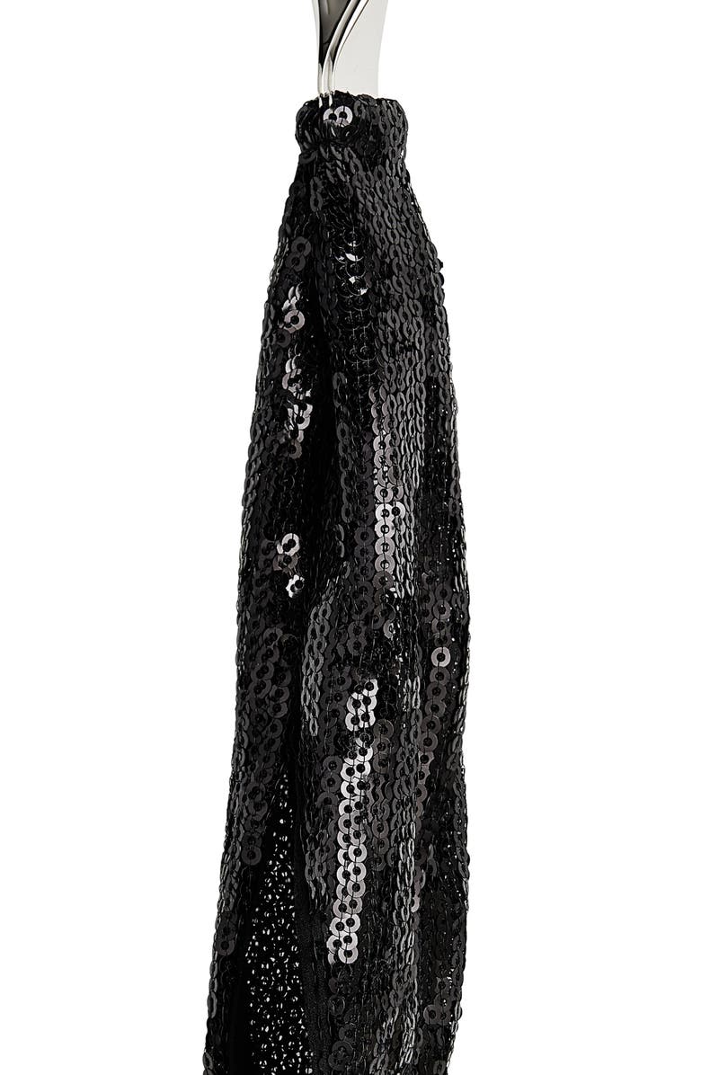 Courrèges Single Sequin Scarf Earring, Alternate, color, Black