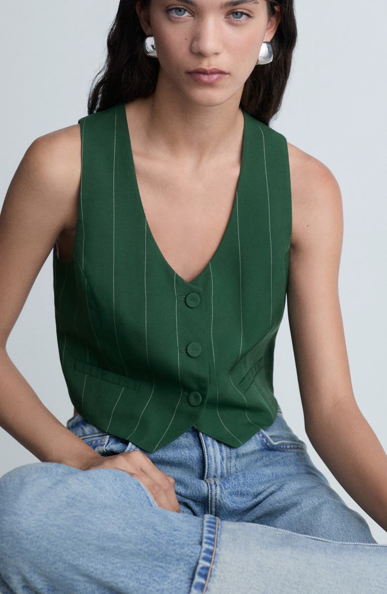 MANGO Pinstripe Suit Vest, Alternate, color, 