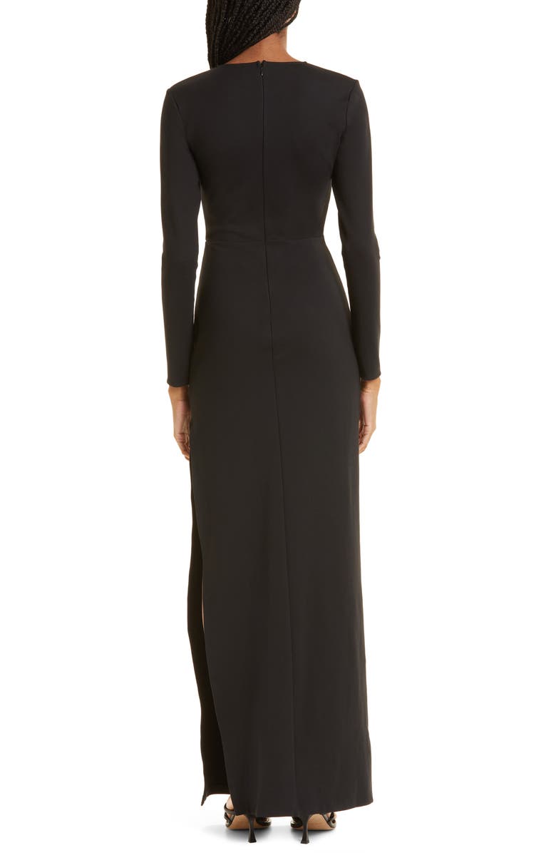 STAUD Ink Plunge Neck Long Sleeve Dress, Alternate, color, 