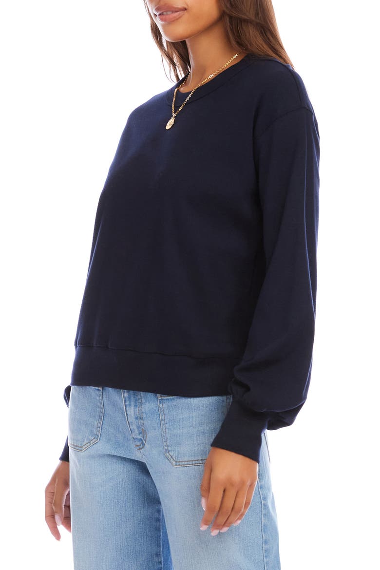 Rib Trim Sweatshirt, Alternate, color, NAVY