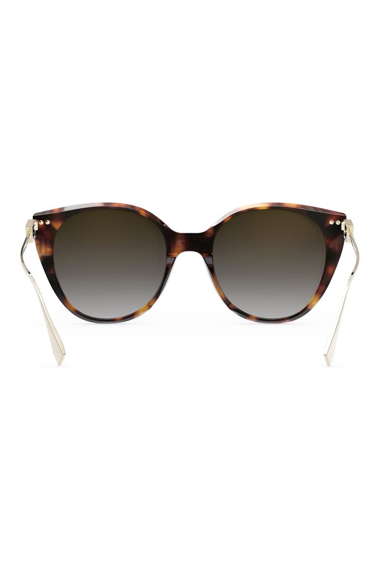 'Fendi Baguette 54mm Round Sunglasses, Alternate, color, COLORED HAVANA / BROWN POLAR