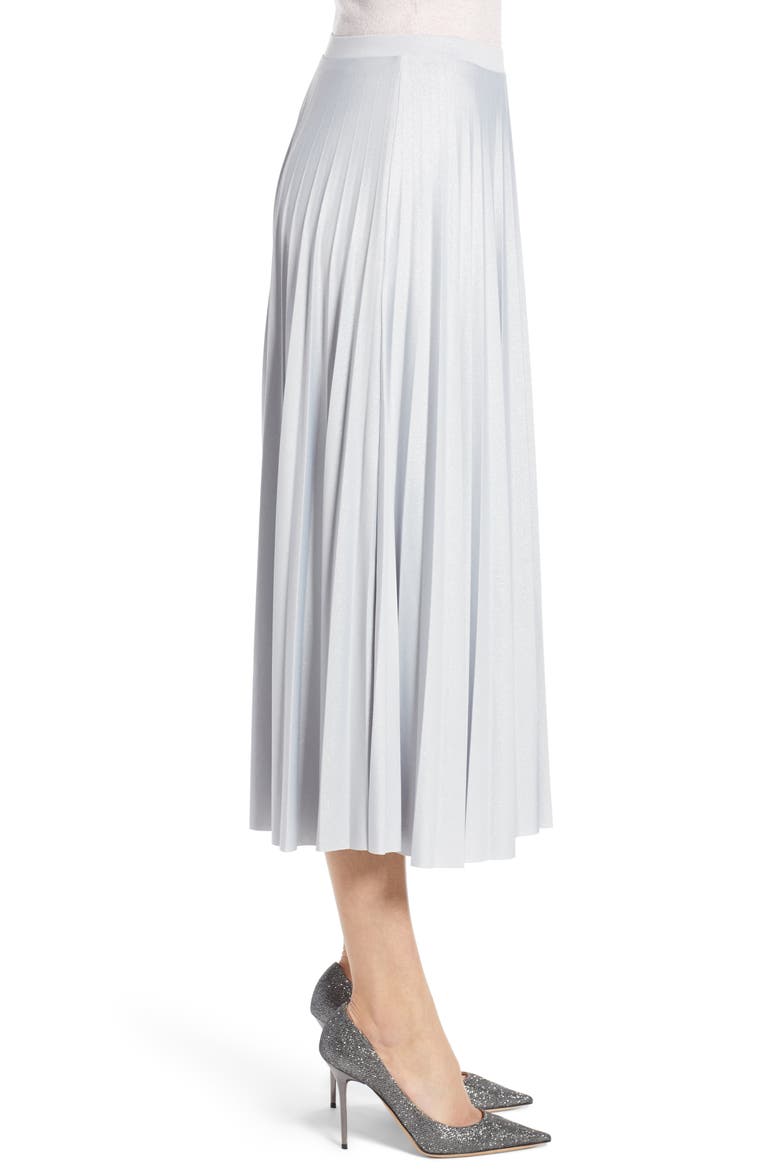 PLEATED SKIRT, Alternate, color, GREY- SILVER FOIL