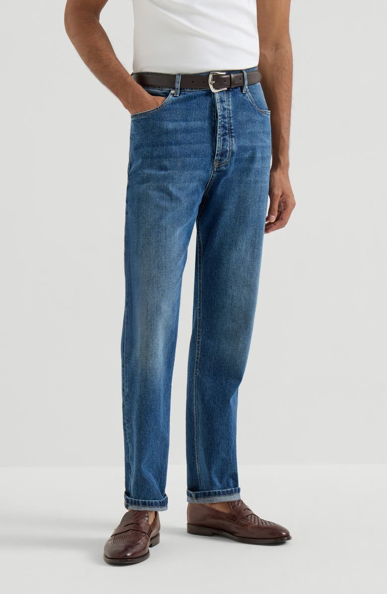 Brunello Cucinelli Comfort denim trousers, Main, color, Medium Denim
