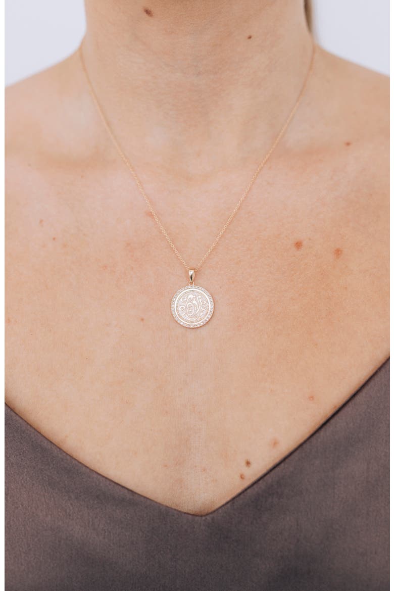 Love Letter Royal Love Medallion Necklace, Alternate, color, YELLOW GOLD