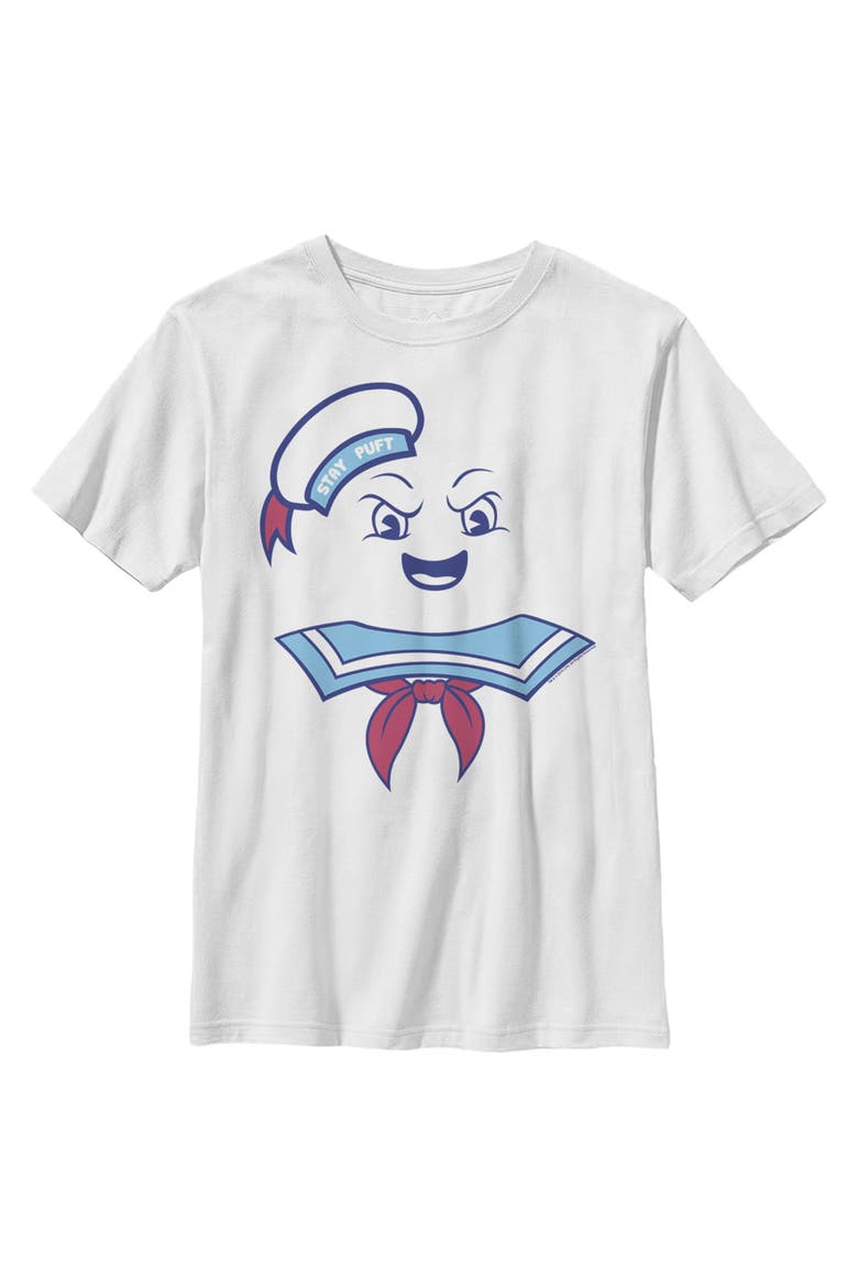 Boy's Ghostbusters Stay Puft Marshmallow Man Face T-Shirt, Main, color, White
