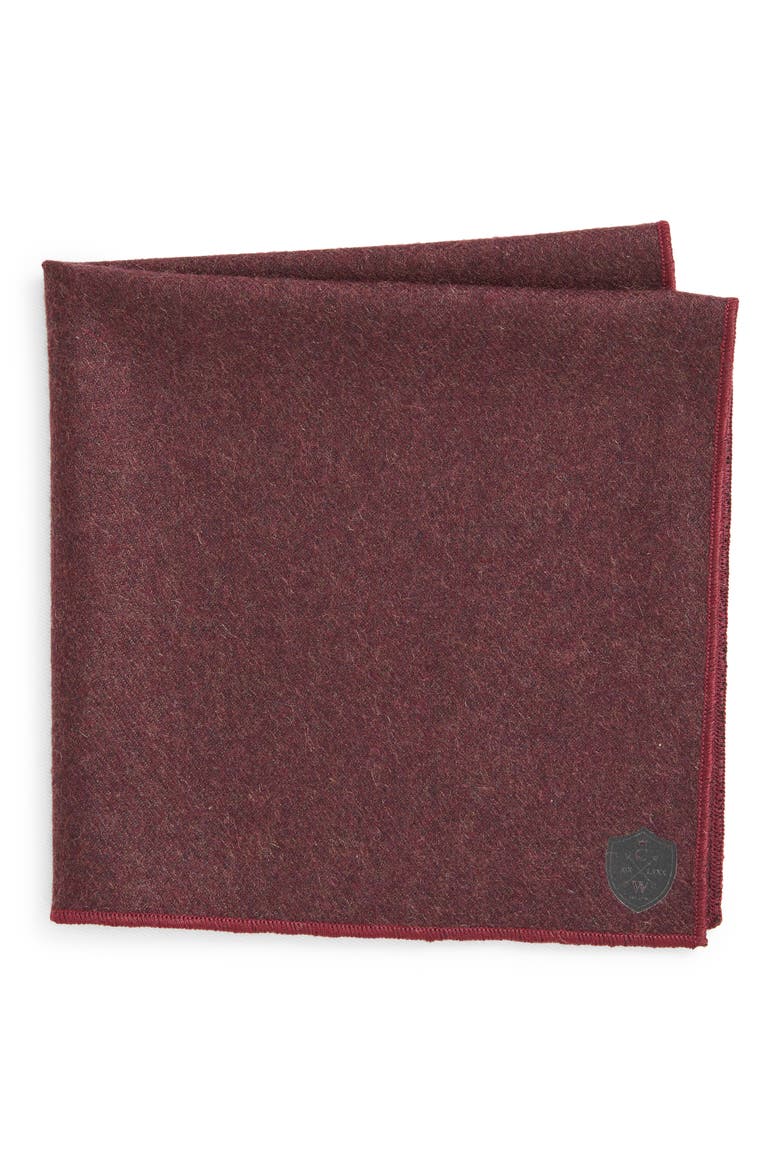 Burgundy Cashmere Pocket Square, Main, color, BURGUNDY