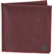 CLIFTON WILSON Burgundy Cashmere Pocket Square