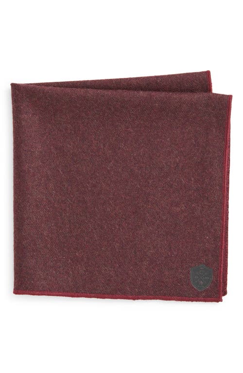 CLIFTON WILSON Burgundy Cashmere Pocket Square 