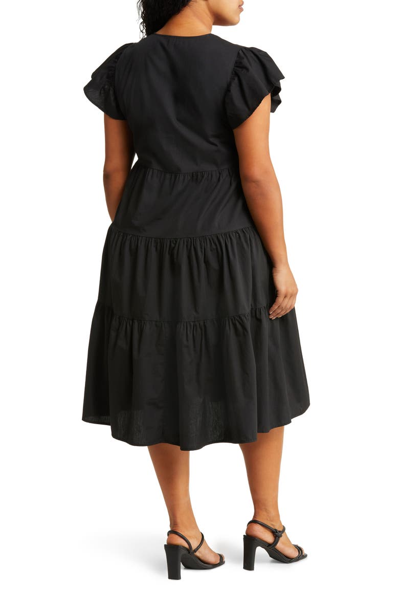 VERO MODA CURVE Jarlotte Ruffle Sleeve Cotton Dress, Alternate, color, 