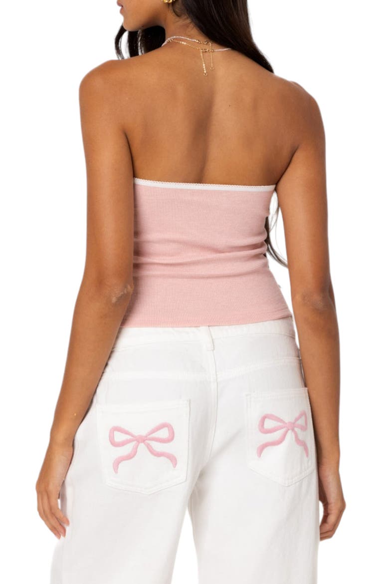 Kacey Waffle Knit Tube Top, Alternate, color, PINK