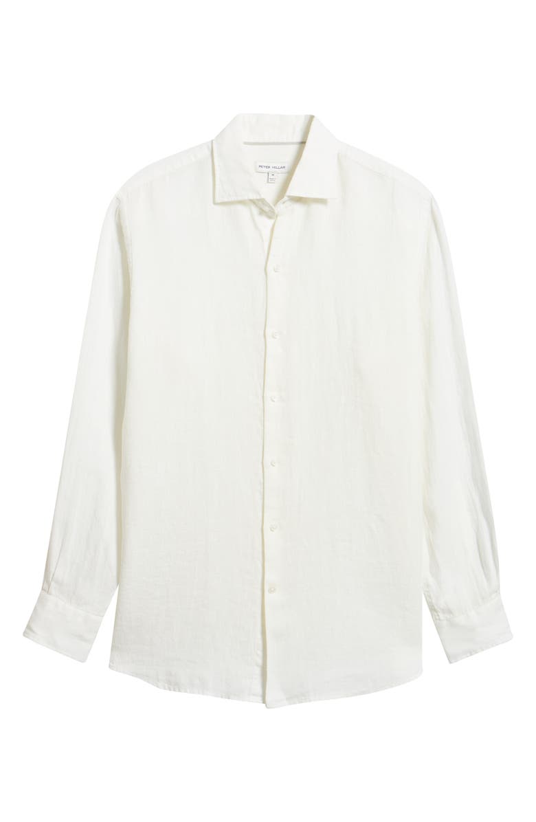 Peter Millar Shoreside Linen Button-Up Shirt, Alternate, color, White