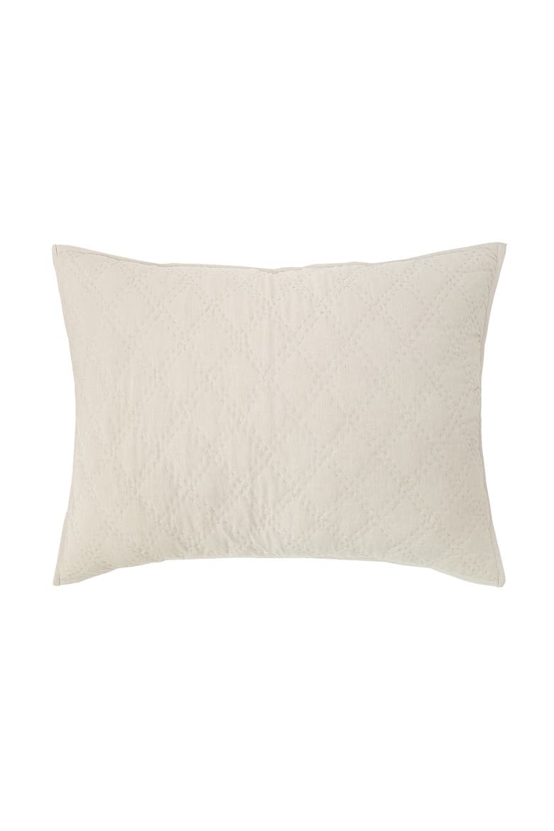20" x 26" Sutton Natural Cotton Standard Sham - Machine Washable, Main, color, Brown