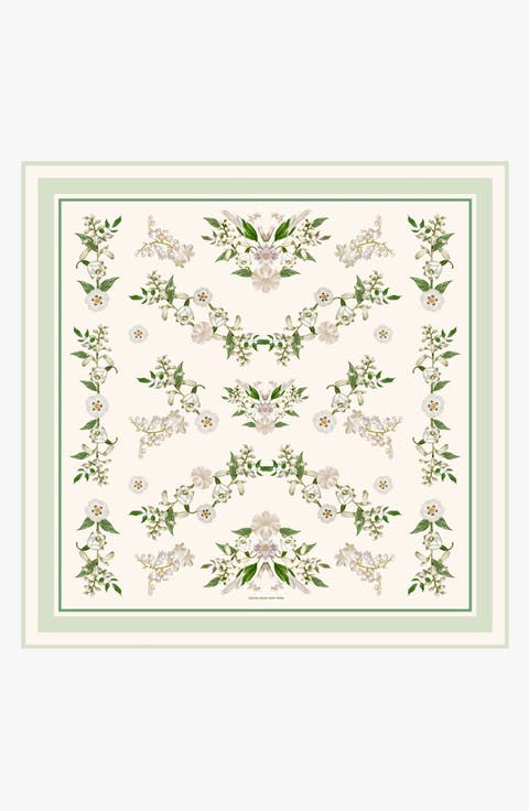 Lily Garden Double Sided Silk Scarf
