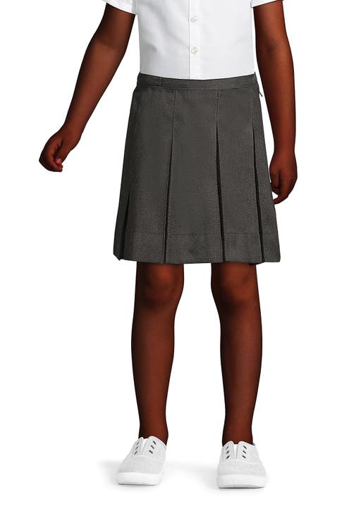 School Uniform Girls Solid Box Pleat Skirt Above Knee