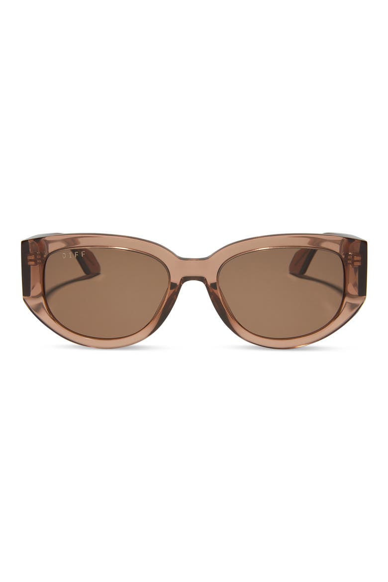 Drew 54mm Polarized Oval Sunglasses, Main, color, BROWN