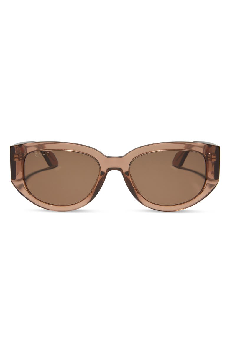 DIFF Drew 54mm Polarized Oval Sunglasses, Main, color, Brown