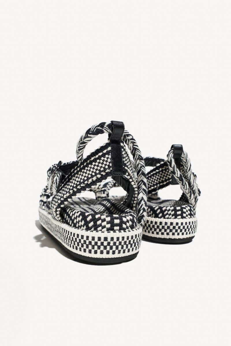 Carolina Braided Lace Up Platform Sandal, Alternate, color, Ivory Black