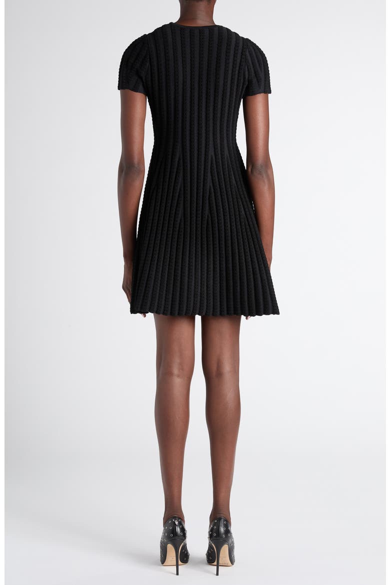 Chenille Stripe Sweater Dress, Alternate, color, BLACK