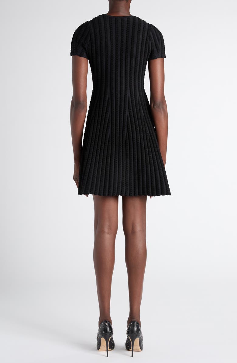 McQueen Chenille Stripe Sweater Dress, Alternate, color, Black