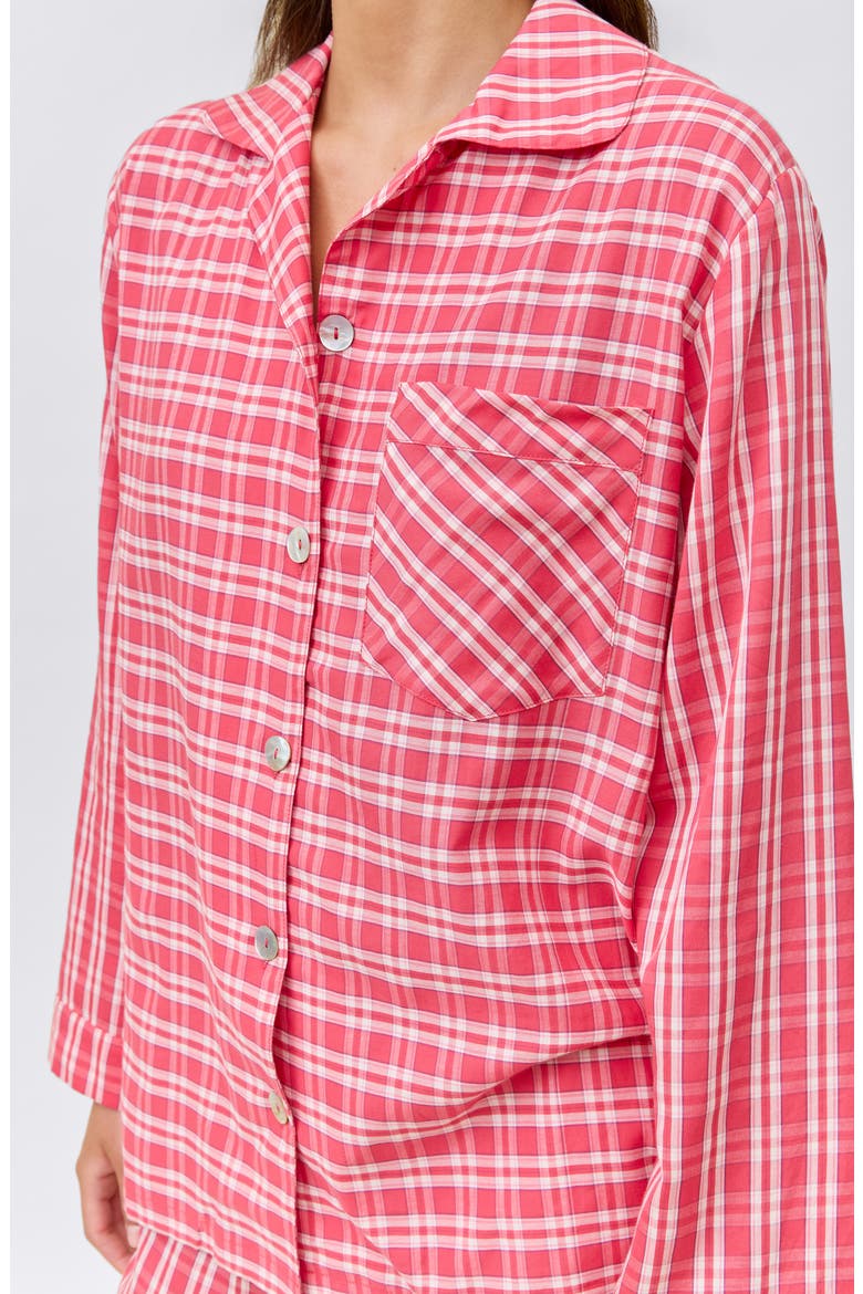 Holiday Plaid Cotton Sateen Pajamas, Alternate, color, BERRY RED