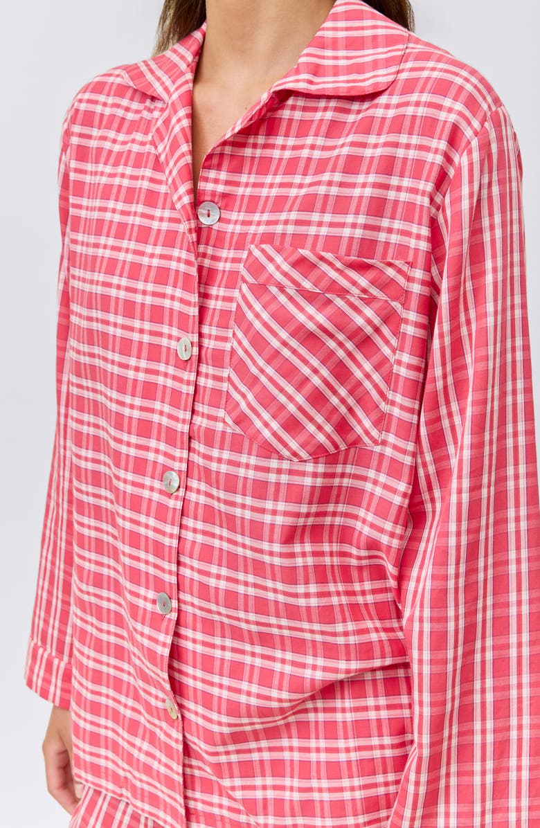 Papinelle Holiday Plaid Cotton Sateen Pajamas, Alternate, color,