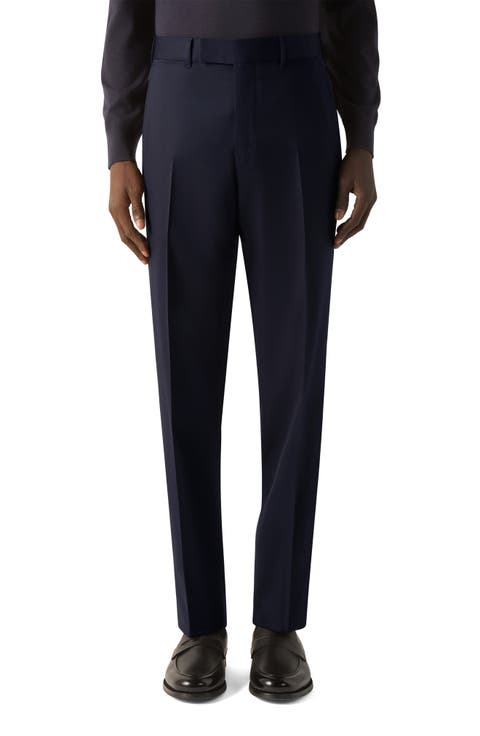 Straight Leg Wool Trousers