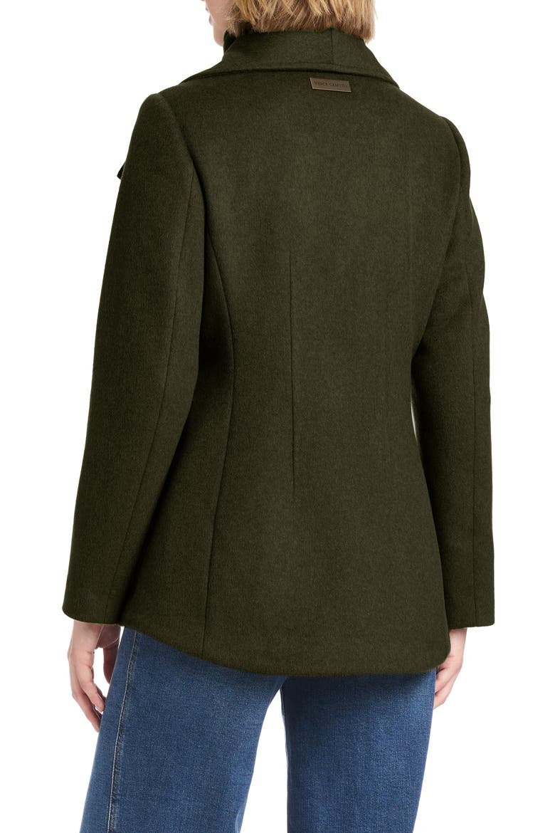 High-Low Hem Wool Blend Coat with Fixed Bib, Alternate, color, OLIVE