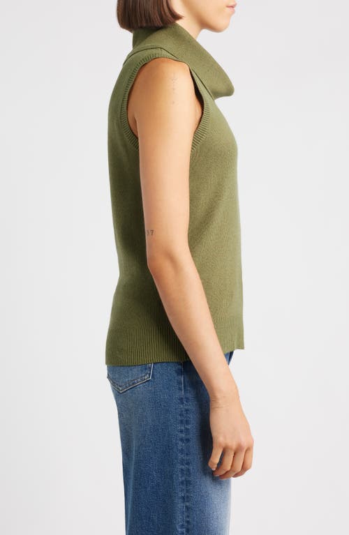 City Blues Turtleneck Sleeveless Sweater In Green