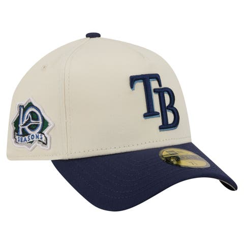 Men's New Era  Cream Tampa Bay Rays Chrome A-Frame 59FORTY Fitted Hat