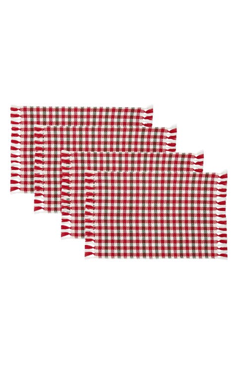 Holiday Houndstooth Set of 4 Placemats