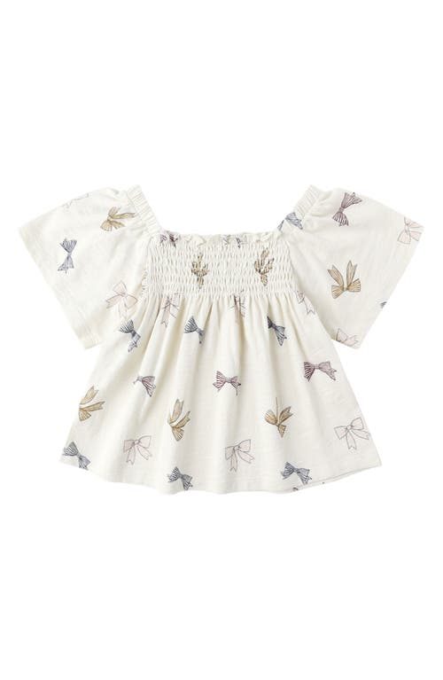 Rylee + Cru Kate Smocked Top In Brown