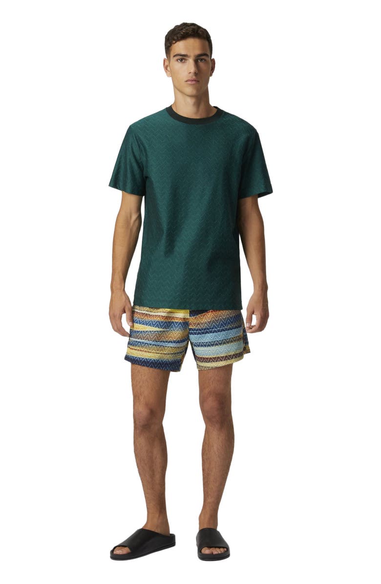 Missoni Swim Shorts With Gradient Zigzag Print, Main, color, Blue