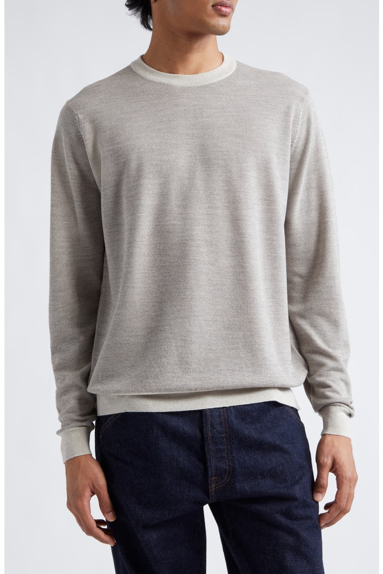 Singular Merino Wool Crewneck Sweater, Main, color, GREY FLEECE / MUSHROOM