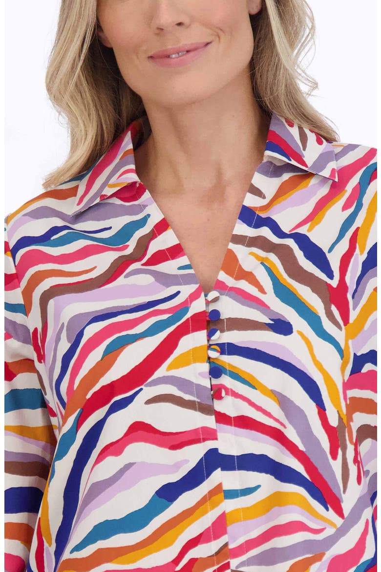 Alexis Zebra Stripe Shirt, Alternate, color, MULTI