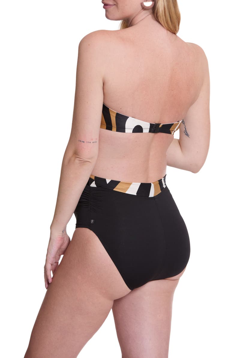 Cache Coeur Odéon Maternity Bikini, Alternate, color, Black Multicolor