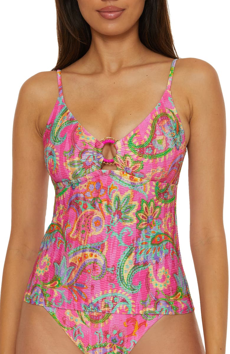Becca Polynesia Tankini Top, Main, color, Pink Multi
