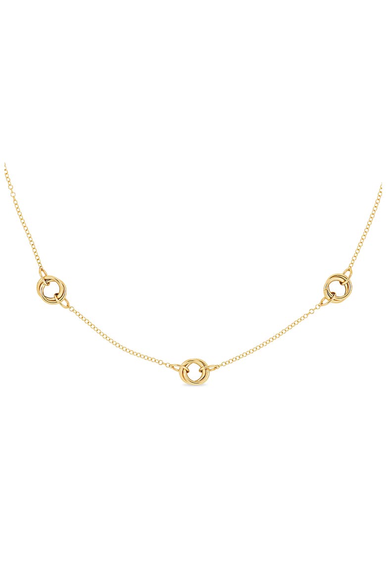 14k Gold Station Necklace, Alternate, color, 14K YELLOW GOLD