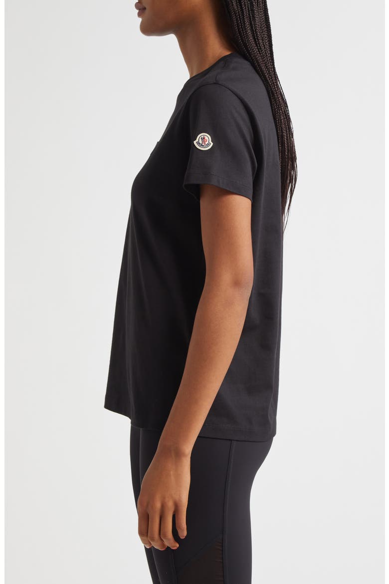 Logo Embroidered Cotton T-Shirt, Alternate, color, BLACK