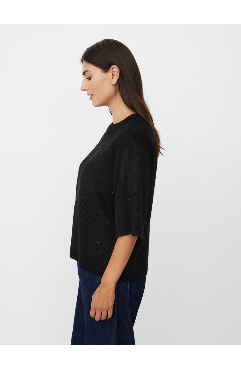 Masai Copenhagen MaFarinna Shimmer Short Sleeve Jumper, Alternate, color, Black