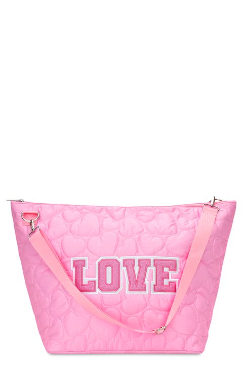 Kids' Love Heart Quilted Weekend Bag