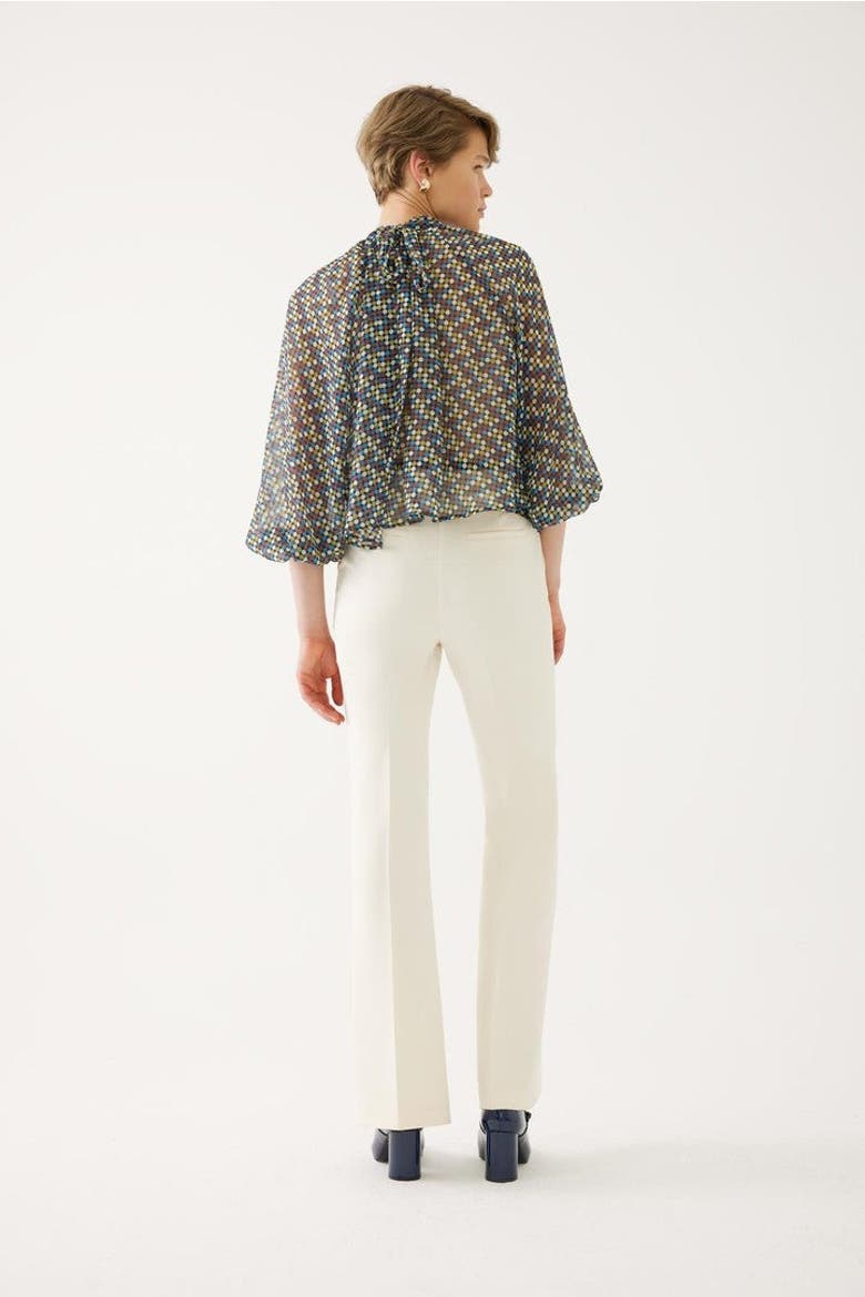 Printed Mock Neck Blouse, Alternate, color, MULTICOLOR