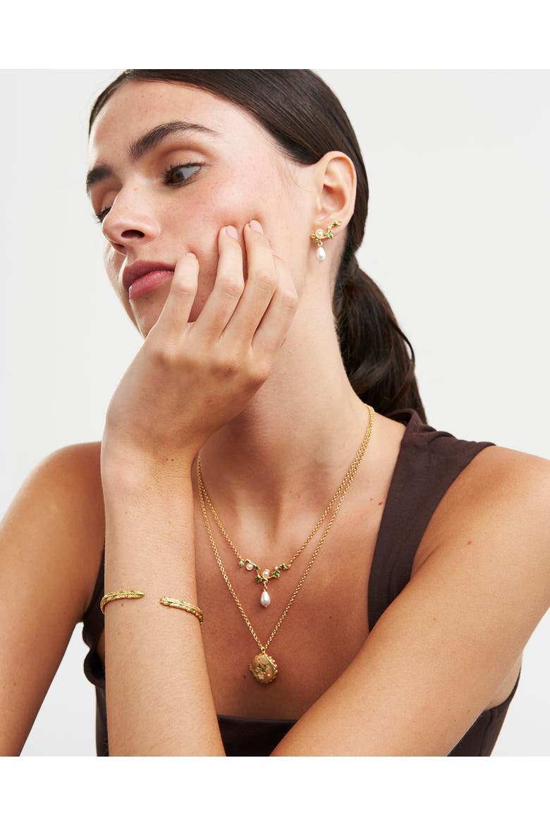 Ivy & Pearl Climber Earrings, Alternate, color, Gold