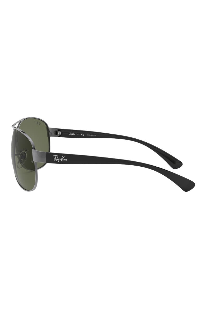 63mm Oversize Aviator Sunglasses, Alternate, color, GUNMETAL / GREEN
