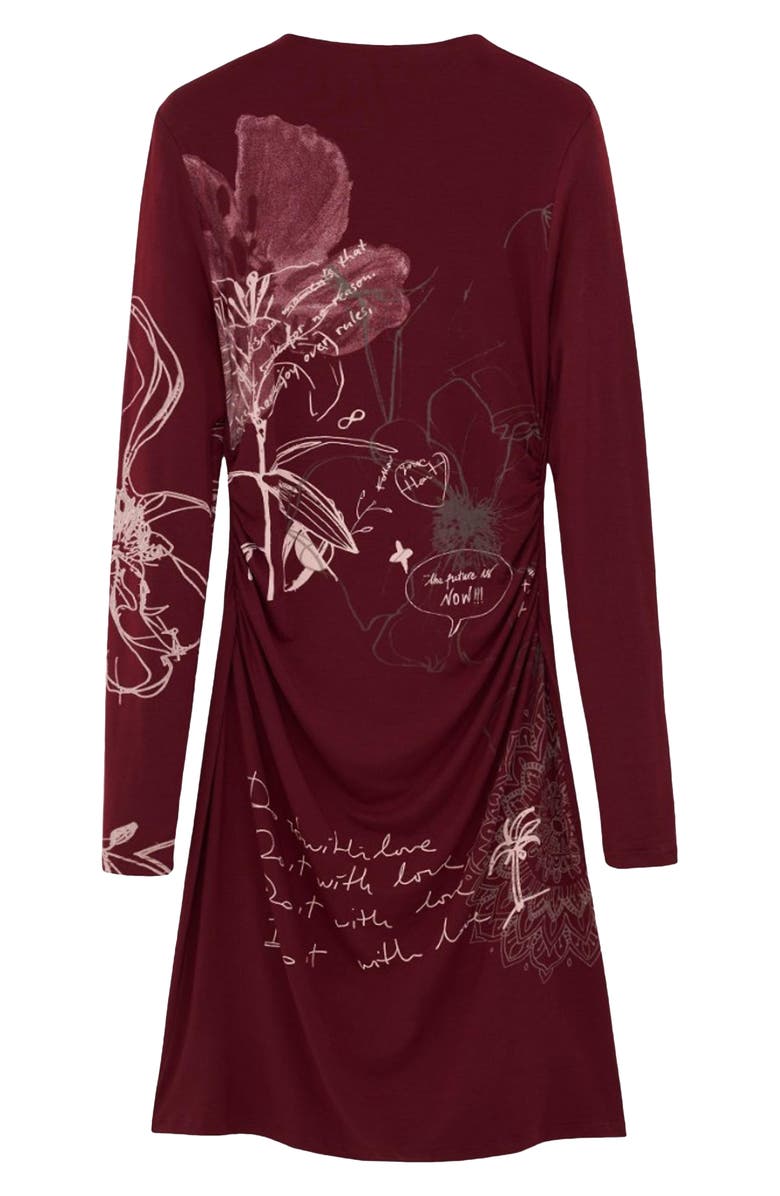 Desigual Allover Print Long Sleeve Minidress, Alternate, color, 