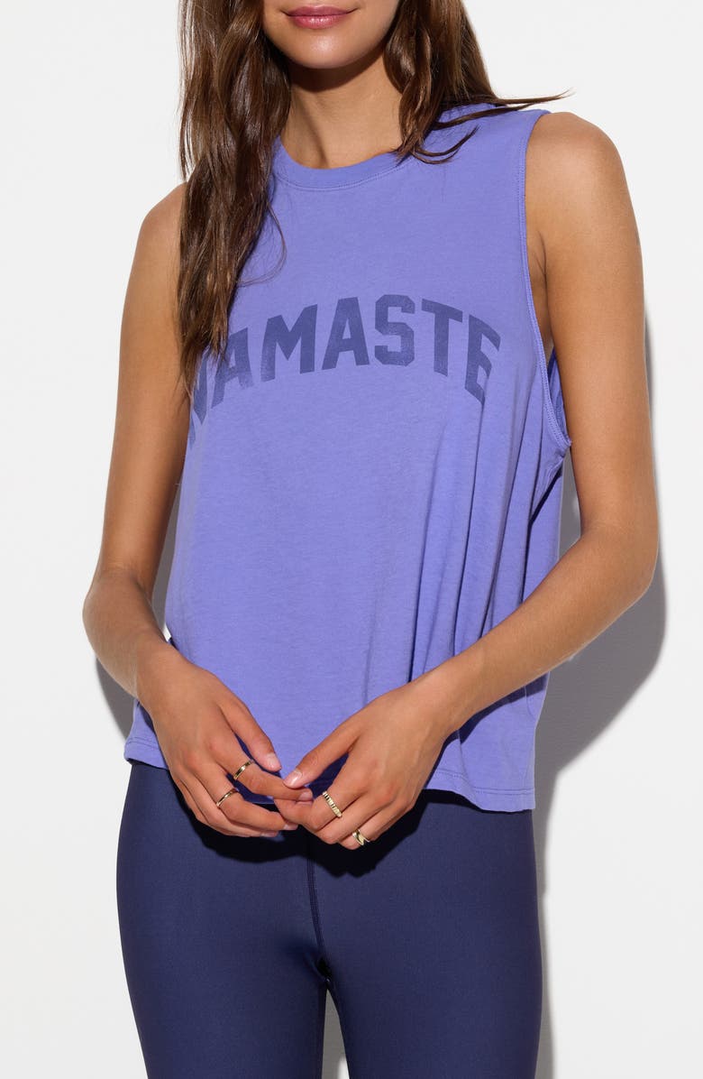 Spiritual Gangster Namaste Vibe Cotton Graphic Tank, Main, color, Astral Blue