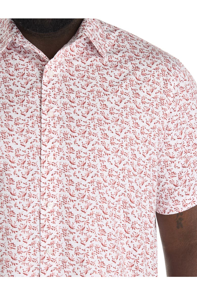 Big & Tall Leaf Print Sport Shirt, Alternate, color, MULTI