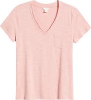 Caslon® Cotton & Modal V-Neck T-Shirt
