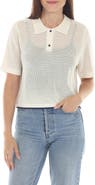 RAIN AND ROSE Mesh Knit Polo