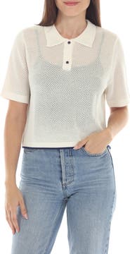 RAIN AND ROSE Mesh Knit Polo